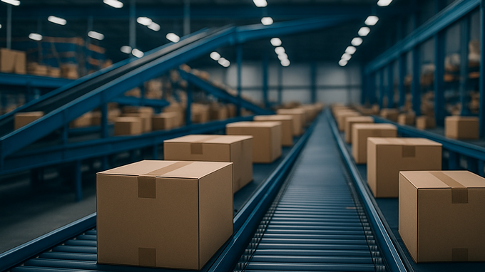 Abstract retail icon over dark gradient background